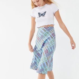Urban Outfitters Blue Butterfly Midi Skirt